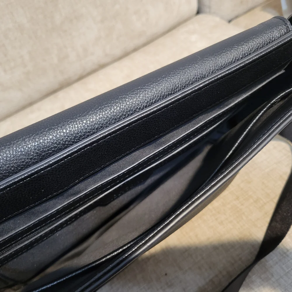 PEDRO Black Genuine Leather Briefcase Bag